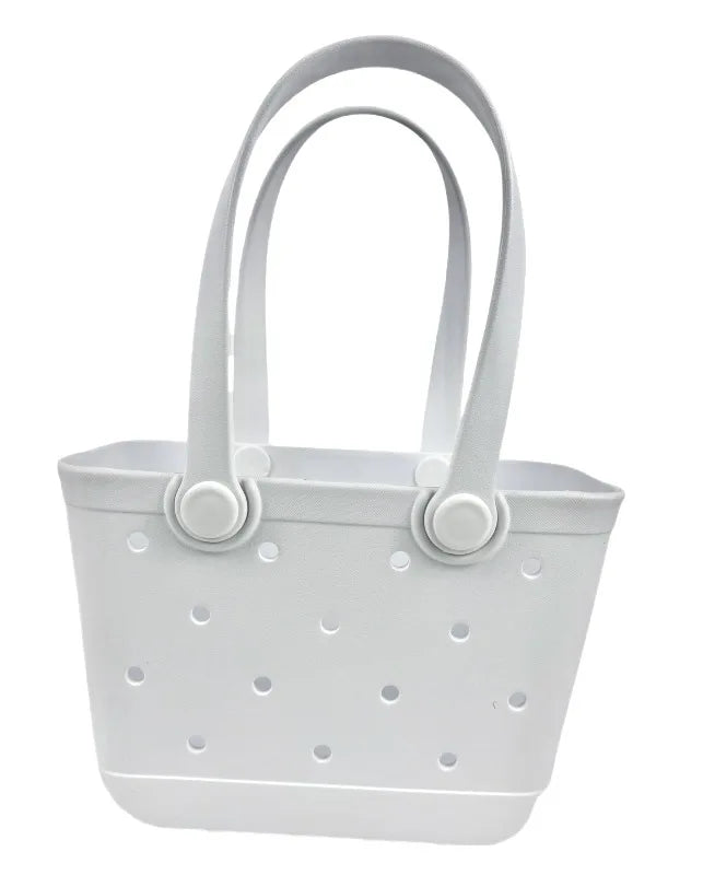EVA Medium Oval Beach Bag – Waterproof Large Capacity Hollow Design Handbag, Fashion Sports Style Portable Open Mouth Tote