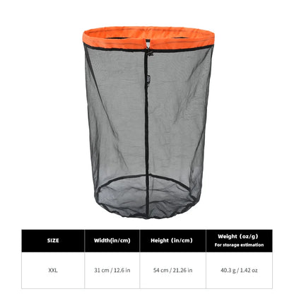 Lightweight Mesh Stuff Sack - Drawstring Compression Storage Bag for Camping, Hiking, Laundry & Grocery