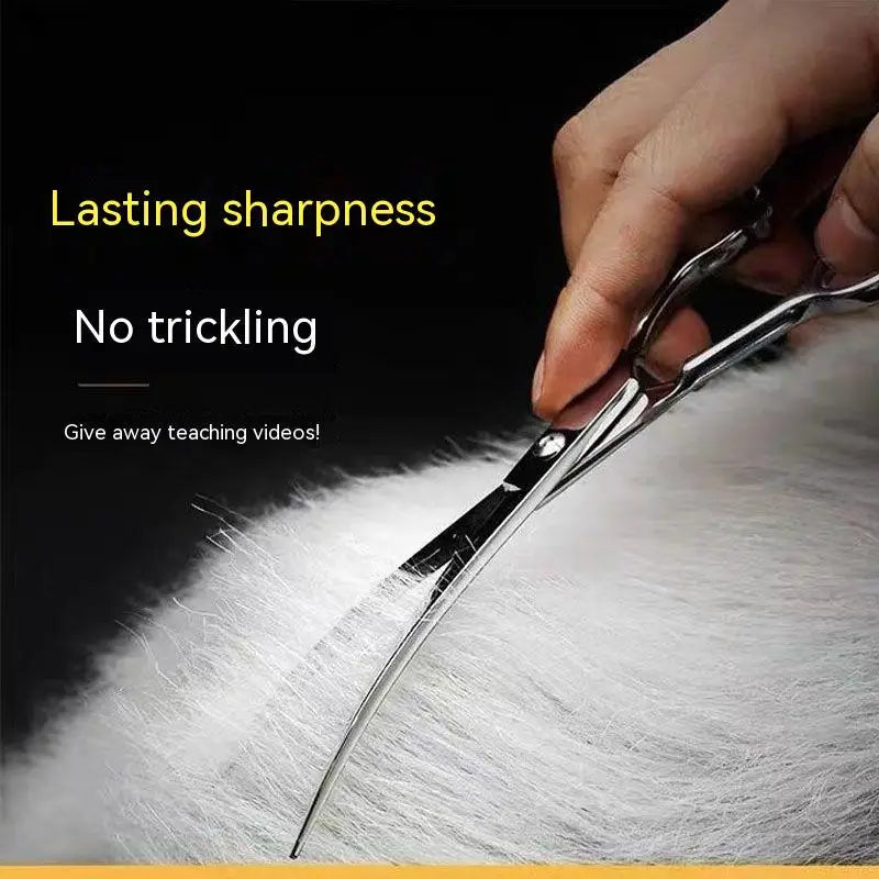 Pet Grooming Scissors Set – Professional Dog Hair Trimming Tools, Bent Scissors & Clippers for Teddy Haircuts