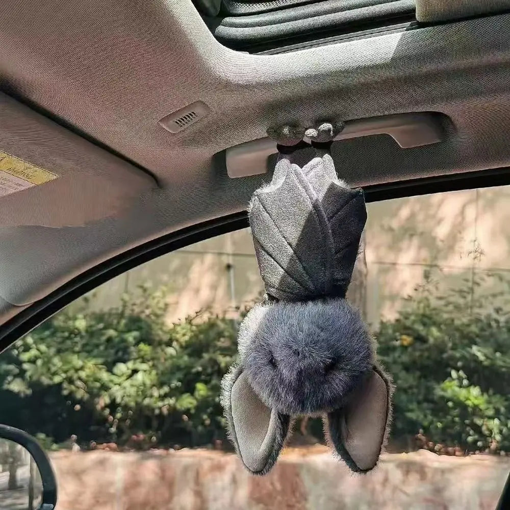 22cm Bat Plush Toy - Funny Cartoon Grey Bat Stuffed Animal for Car and Home Decor