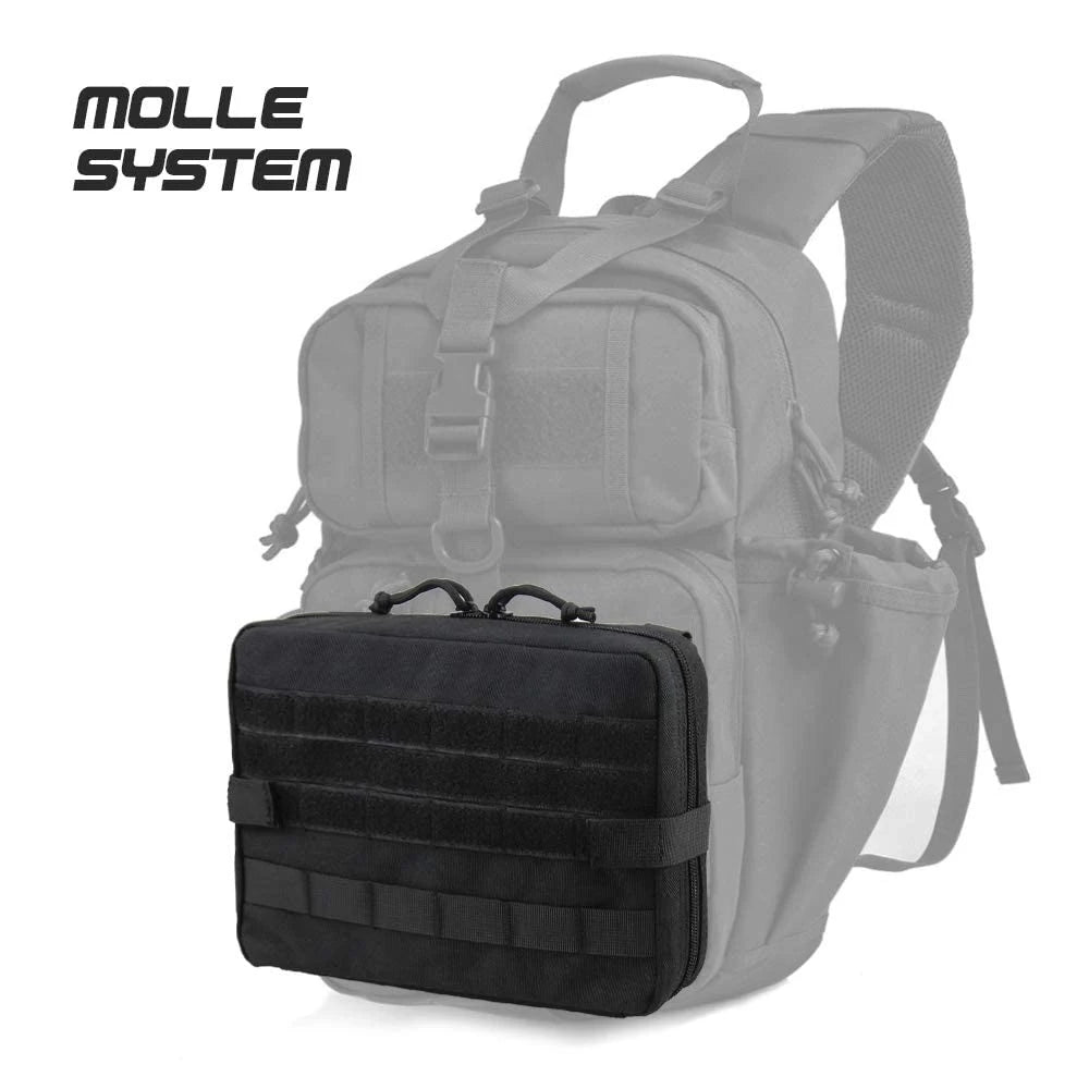 Tactical MOLLE Utility Admin Pouch – EDC Medical Gear Organizer Bag Attachment for Backpack, Hunting & Outdoor Use