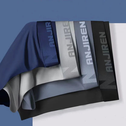 4PCS Men's Ice Silk Boxer Shorts – Breathable, Sexy, Thin Underwear in Sizes L-6XL