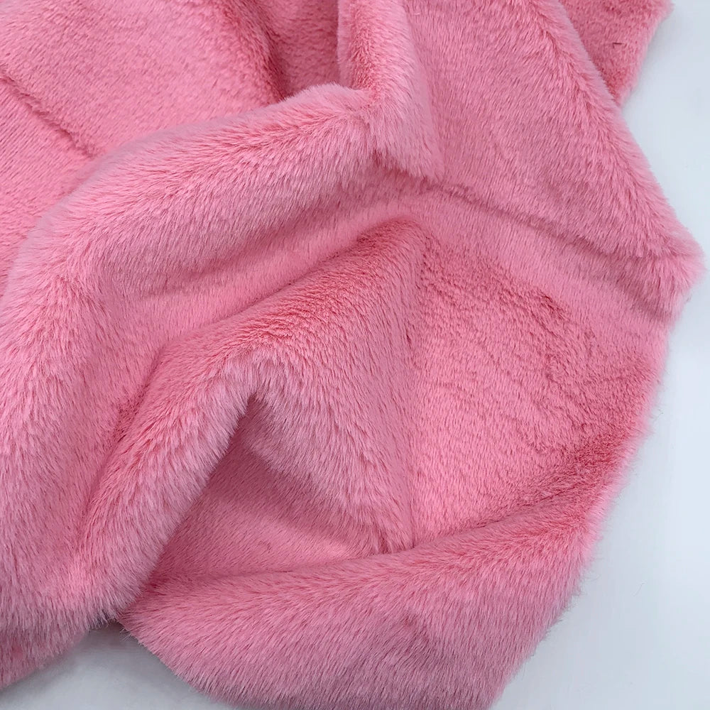 Faux Rabbit Fur Fabric – 50/80/160cm Super Soft 10mm Pile Plush Material for Stuffed Toys & Sewing