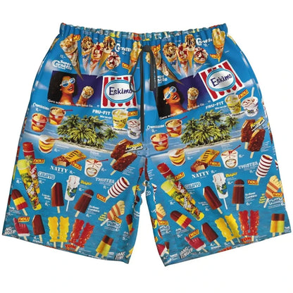 Men’s Ice Cream Hawaiian Shirt - Summer Beach Print Short Sleeve Casual Top with Original Design