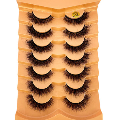 7 Pairs 3D Mink Fur False Eyelashes – Thick Short Dramatic Natural Look Makeup Lashes Wholesale