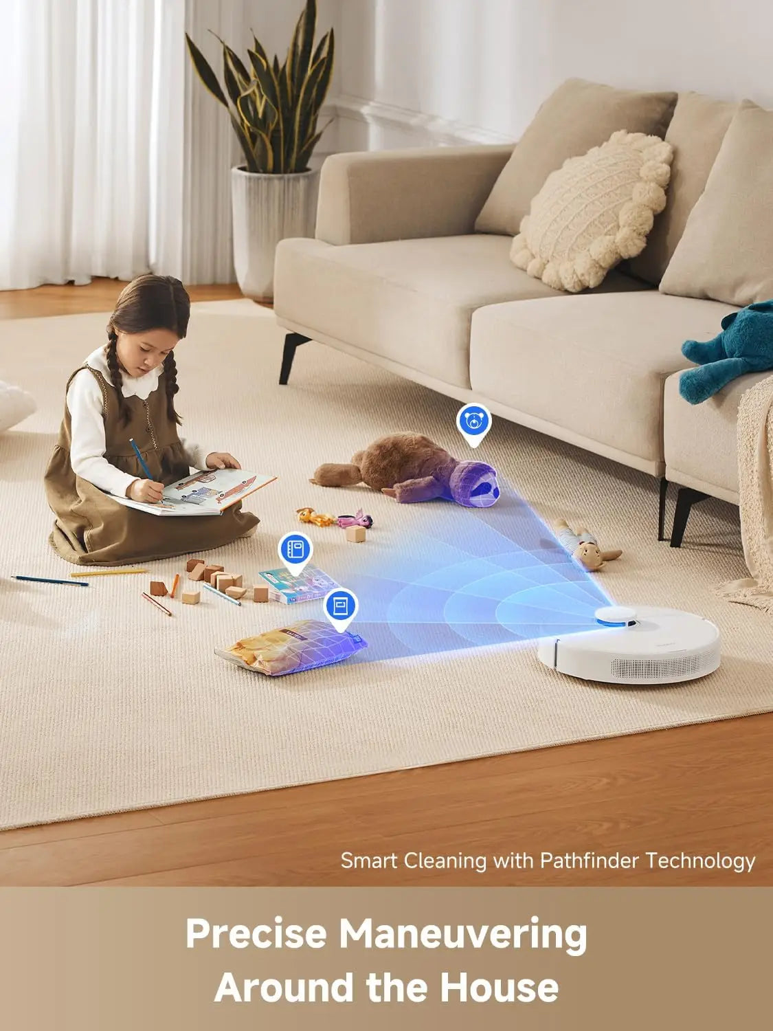 D10 Plus Gen 2 Robot Vacuum & Mop - Self Emptying Base, 6000Pa Suction and LiDAR Smart Navigation