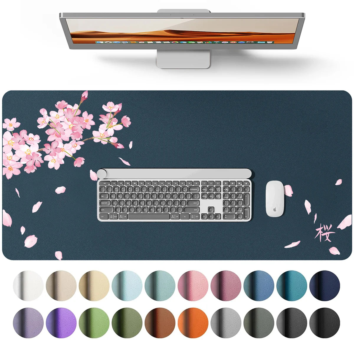 Large Waterproof PU Leather Desk Mouse Pad – Gaming Keyboard Desk Mat, Office Writing Surface Protector for Home & Work Setup