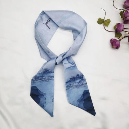 Fashion Ribbon Headband – New Floral Chinese Style Scarf, Oil Painting Floral Hair Bands for Women