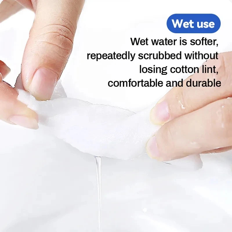 100-Count Disposable Face Towels - Soft Thick Cotton Dry Wipes for Makeup Removal & Facial Cleansing