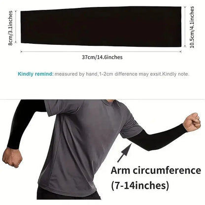1 Pair Cooling Arm Covers – Summer Sun Protection Ice Silk Sleeves for Men and Women, Ideal for Cycling, Outdoor Sports, Golf, and Running