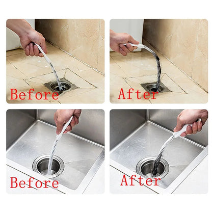 Pipe Dredging Brush - Bathroom Hair Sewer Sink Cleaning Brush Drain Cleaner - Flexible Cleaner Clog Plug Hole Remover Tool