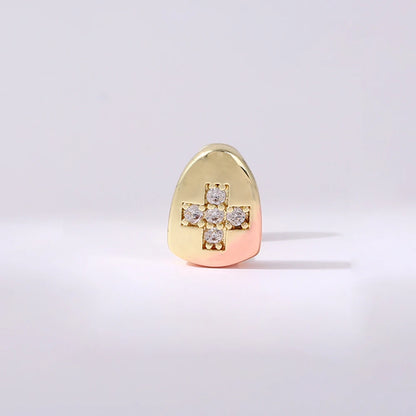 Full Zircon Inlaid Teeth Decoration – Hip Hop Style Single Teeth for Men & Women, Perfect for Dating & Party Wear