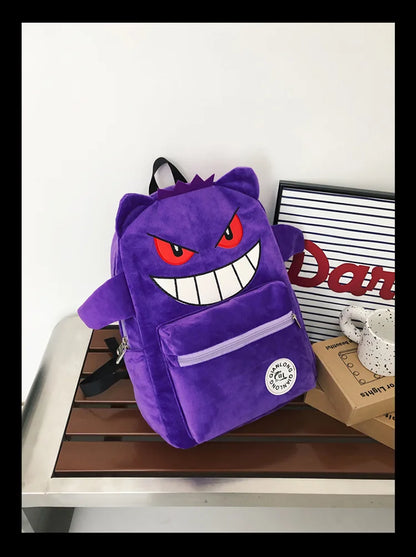 TAKARA TOMY Pokémon Gengar Backpack — Cute Cartoon School Bag for Kids, Student Gift Mochila