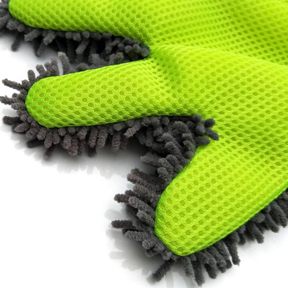 5-Finger Soft Car Washing Gloves - Cleaning Brush for Car and Motorbike, Drying Towels, Car Styling