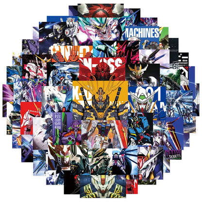 10/30/50PCS Gundam Anime Stickers - Waterproof Cartoon Decals for Cars, Motorcycles, Luggage, Guitars & DIY Crafts