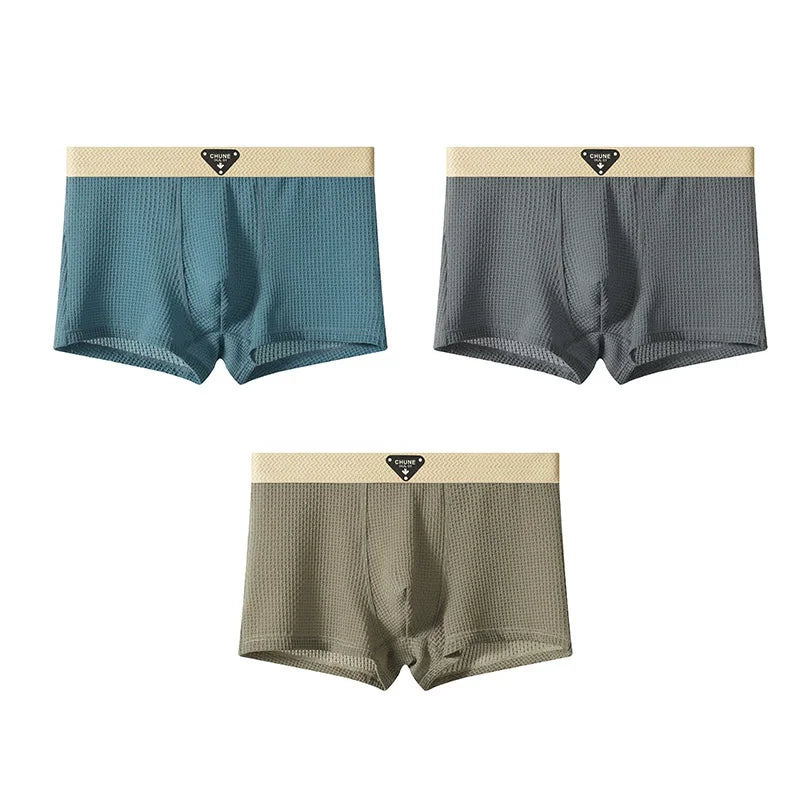 Men’s Ice Silk Boxer Shorts – Breathable Satin-Like Mesh Summer Underwear, Skin-Friendly Comfort Fit (1–3 Pack)