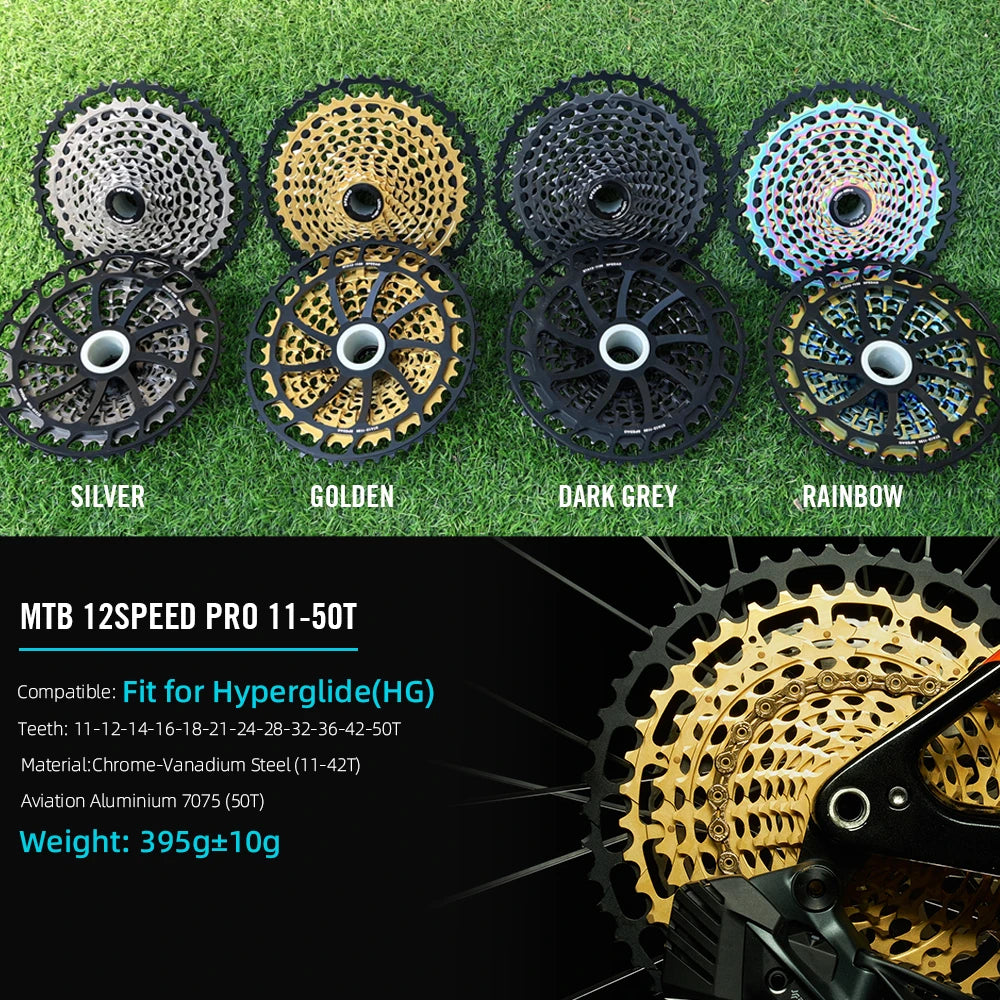 SPEDAO 12-Speed 10-50T Bicycle Cassette – 12V MTB Freewheel Sprocket for SX NX GX, XD & HG Compatible