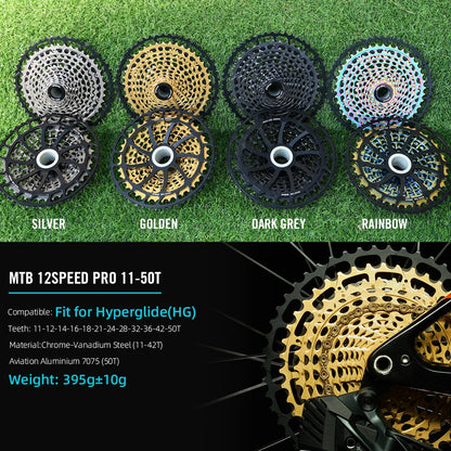 SPEDAO 12-Speed 10-50T Bicycle Cassette – 12V MTB Freewheel Sprocket for SX NX GX, XD & HG Compatible