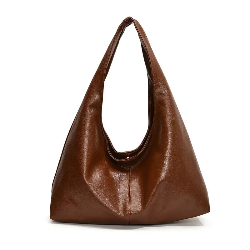 Women’s Large Black Hobo Shoulder Bag – Soft Leather Crossbody Shopper Tote Handbag for Travel & Everyday Use