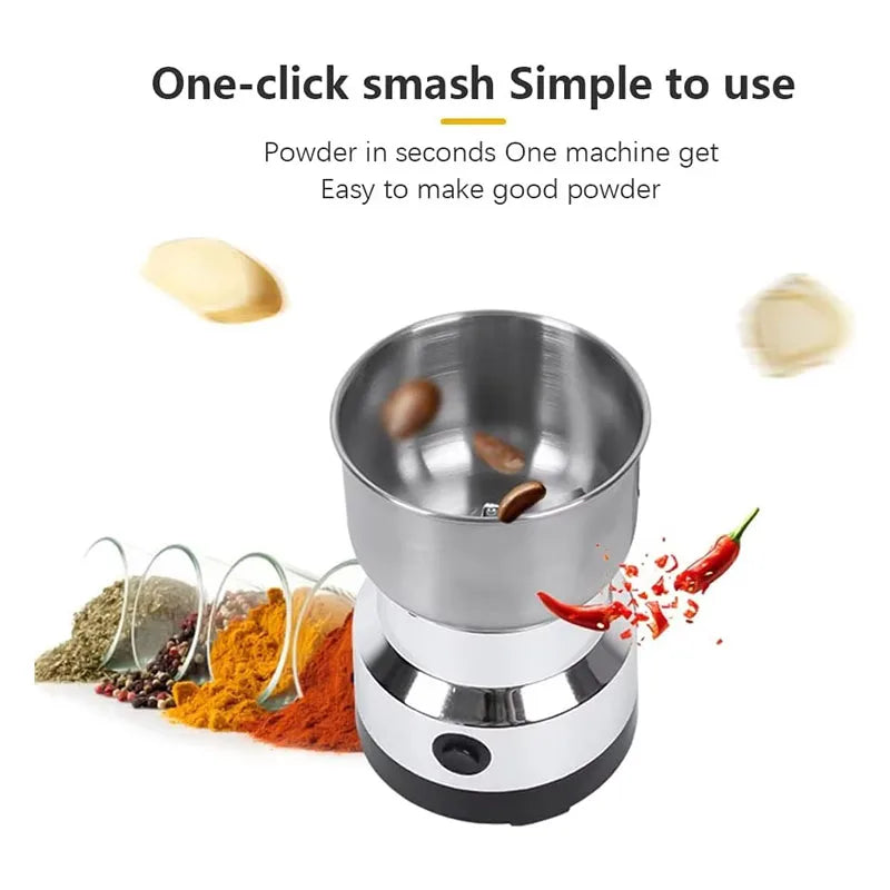 4-Blade Electric Grain & Coffee Grinder - Multifunctional Nut, Bean & Spice Chopper