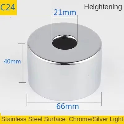 2Pcs Stainless Steel Faucet Decorative Cover – 1/2" & 3/4" Water Pipe Connector Heightening Valve Panel for Kitchen & Shower Faucet Accessories