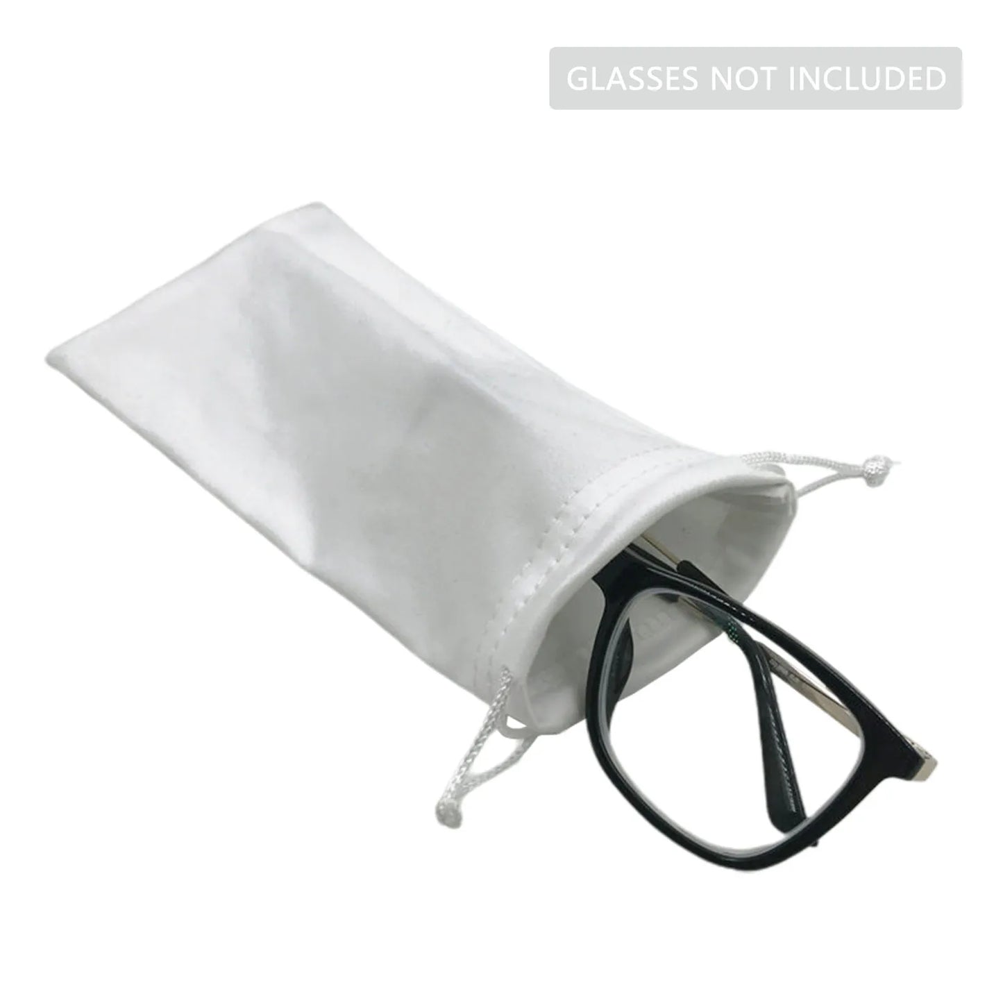 Microfiber Glasses Pouch – Soft Drawstring Eyewear Case 9×18cm, Solid Color Elastic Fabric Organizer