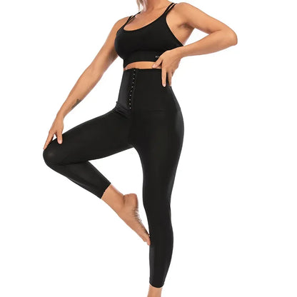 Sauna Shaper Pants - Full Body Shaper with Hot Sweat Effect Coating - Slimming Workout Gym Leggings for Fitness Sports