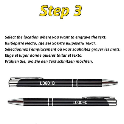 50PCS Custom Metal Ballpoint Pens — Personalized Engraved Logo Advertising Pen, Ideal Gift and Promotional Item