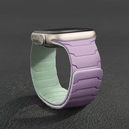 Silicone Magnetic Strap for Apple Watch - Adjustable Band for 49mm/46mm/45mm/44mm/42mm/41mm/40mm Series Ultra, SE & More
