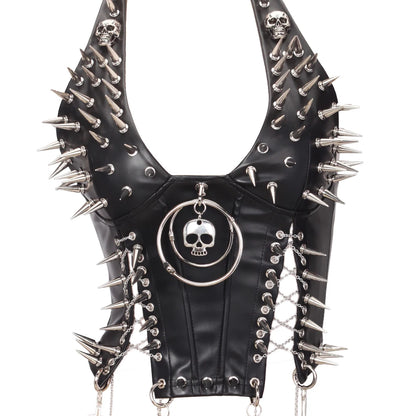 Y2K Gothic Spiked Tank Top - Punk Rock Emo Grunge Festival Style for Women