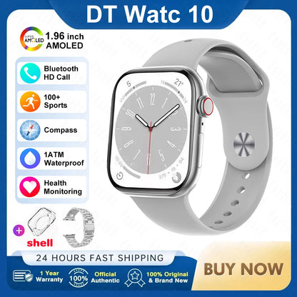 2025 DT 10 Smart Watch – 2.01" AMOLED, 16GB, Music, 3D Surround, BT Call, Waterproof Smartwatch for Men & Women
