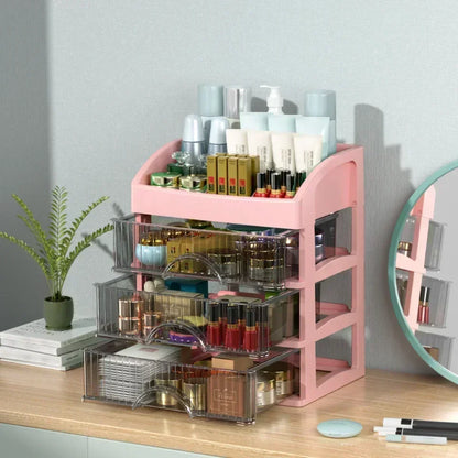 Hot Drawer Makeup Organizer – Large Capacity Plastic Storage Box, Lipstick Holder & Office Supplies Organizer