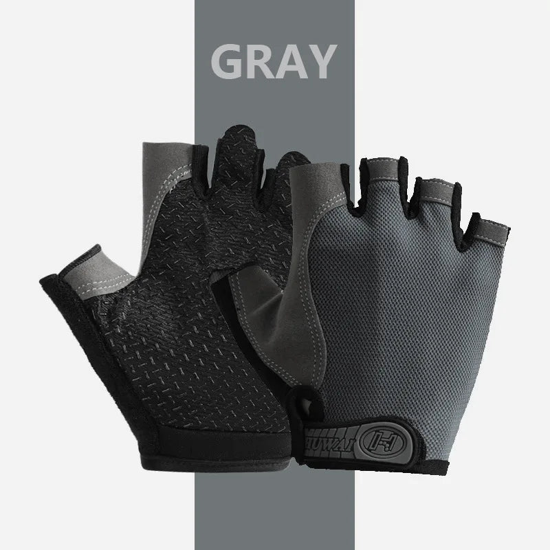 Breathable Fingerless Cycling Gloves - Anti-Slip Half-Finger Fitness, Gym & Fishing Gloves for Men & Women