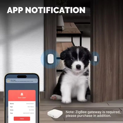 MOES Tuya ZigBee Smart Window & Door Sensor – Home Security Alarm Detector Compatible with Smart Life App, Alexa & Google Home