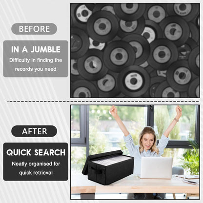 2/4PCS Stackable DVD Storage Boxes – Dustproof Nonwoven Fabric CD & DVD Organizer Cases