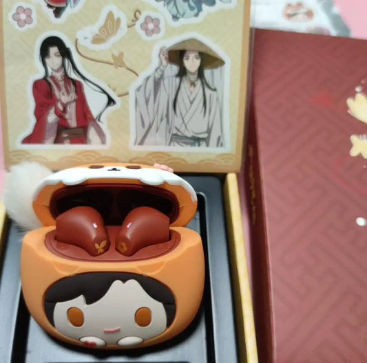 Hua Cheng Xie Lian Fox Rabbit Bluetooth Headset Case – Tian Guan Ci Fu Cosplay Earphone Case, Official Toy Gift