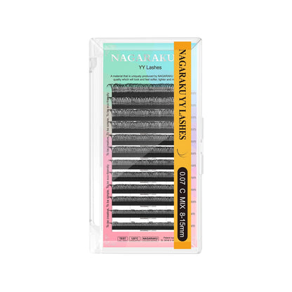 NAGARAKU YY Mesh Lash Extensions – Premium Mink Soft Light Natural 4D Y-Shape Eyelashes for Cross Bloom Makeup