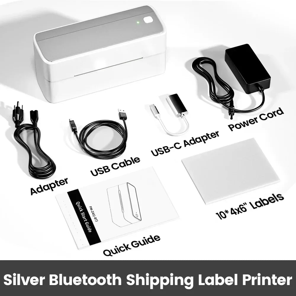 Phomemo 241 Bluetooth Thermal Label Printer – Wireless 4x6 Shipping Label Printer Compatible with iPhone, Android, Mac & Windows