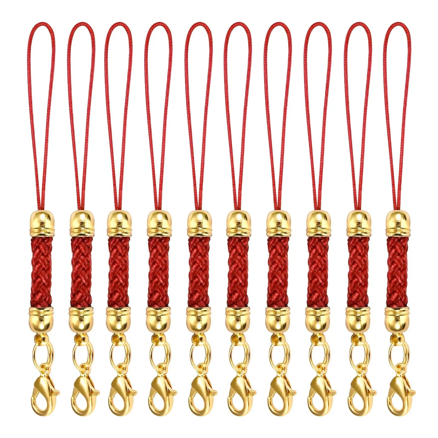 10Pcs Lanyard Strap Set - Lobster Clasp Rope Keychain Hooks Mobile Charms & Key Ring Accessories