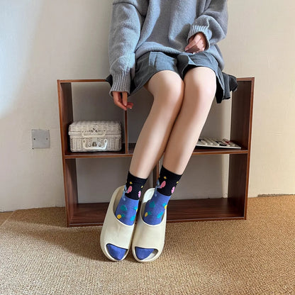 Disney Kawaii Stitch Cotton Socks - Medium Length Combed Cotton Socks, Perfect Birthday Gift for Girls & Boys