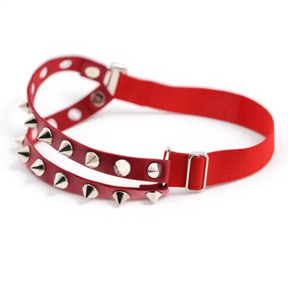 Punk Leather Garter Belt - Double Row Rivet Thigh Ring Body Chain Accessory for Women & Men