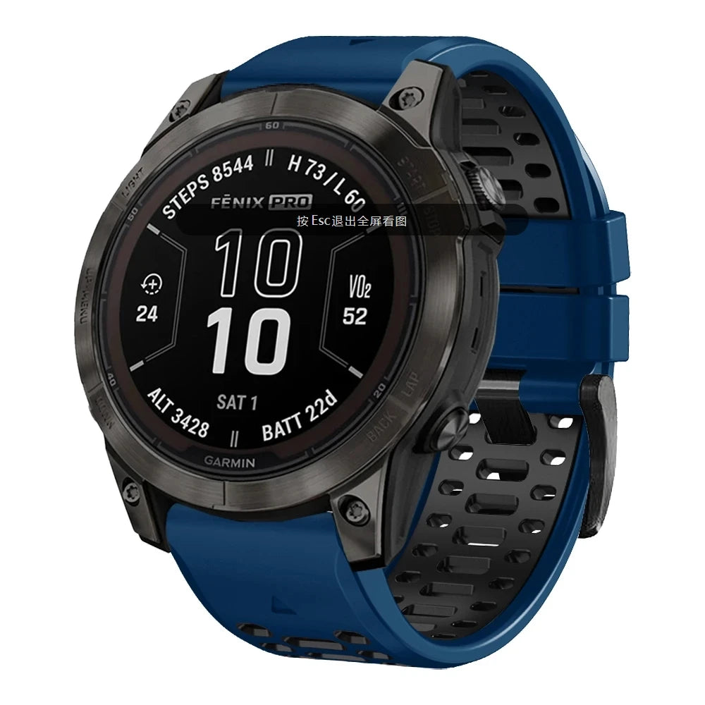 Outdoor Sports Silicone Watch Band 22mm/26mm for Garmin Fenix 5 6 7 8 Series, Tactix, Mk2, Enduro – QuickFit Replacement Strap
