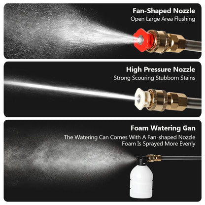 Portable High Pressure Washer | 30Bar Car Water Gun | Lithium Battery Powered | Wireless Spray Cleaner Pump for Washing