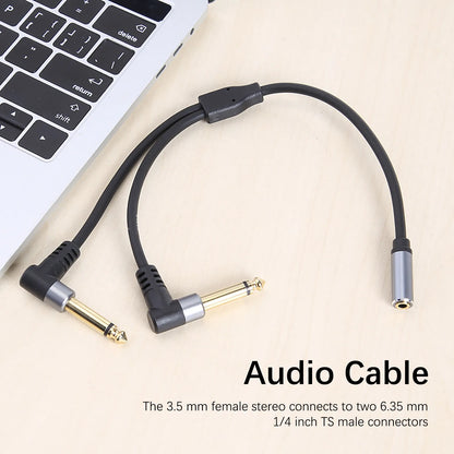 3.5mm to Dual 6.35mm Audio Splitter Cable - TRS Y Adapter for Amplifiers, Speakers & Mixers