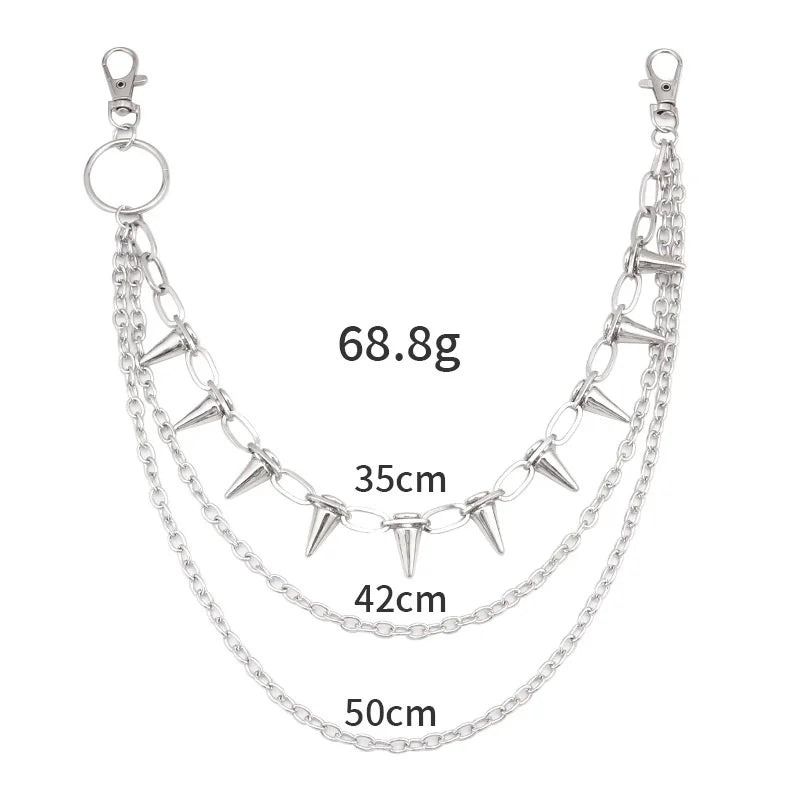 Hip-Hop Punk Rock Metal Waist Chain – Unisex Keychain & Wallet Chain for Jeans & Trousers