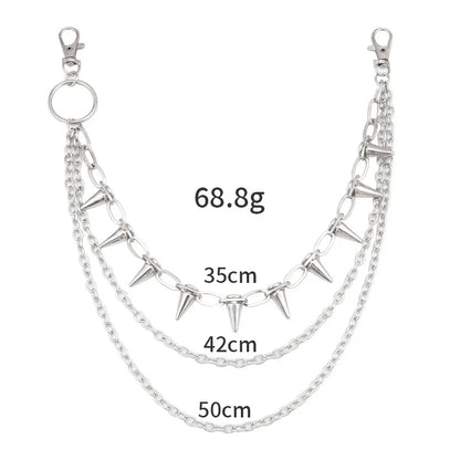 Hip-Hop Punk Rock Metal Waist Chain – Unisex Keychain & Wallet Chain for Jeans & Trousers
