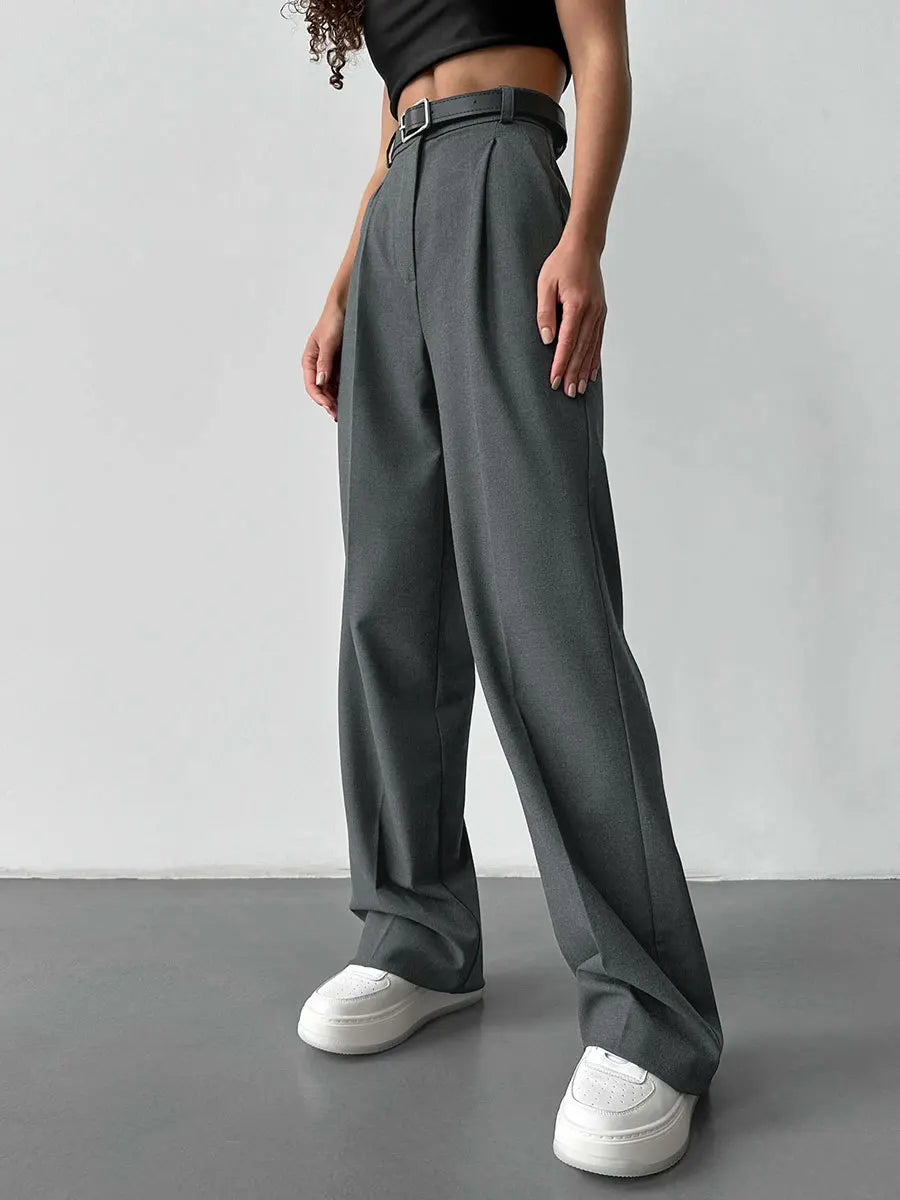 Women's Classic Straight Leg Pants – Versatile Loose Fit, Wide Leg for Office, Tourism, Spring & Summer Casual Wear