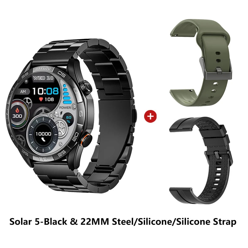 HAYLOU Solar 5 Smartwatch — 1.58" AMOLED, Voice Calling, 24H Health & Sports Tracker for Men