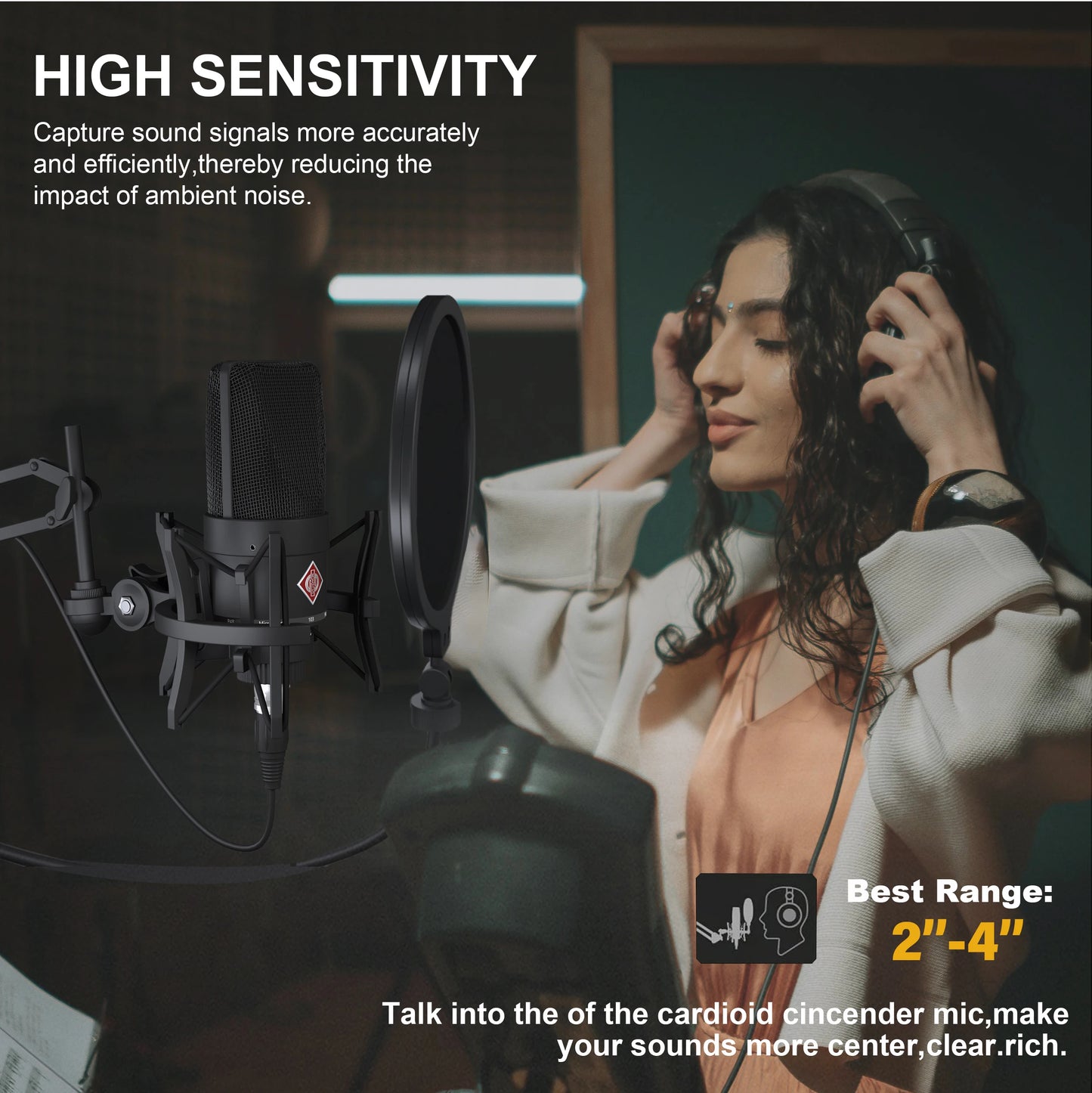 TLM 103 XLR Condenser Microphone – Professional Cardioid Mic for Recording, Podcasting, Voice Over, and Streaming
