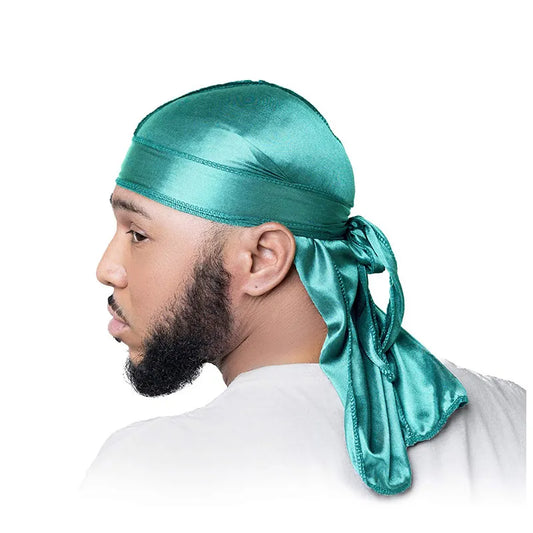 Unisex Long Silky Durag - Scarf, Pirate Hat, Chemo Cap - Muslim Doo Rag, Skull Hat, Turban Hair Band Bandanas
